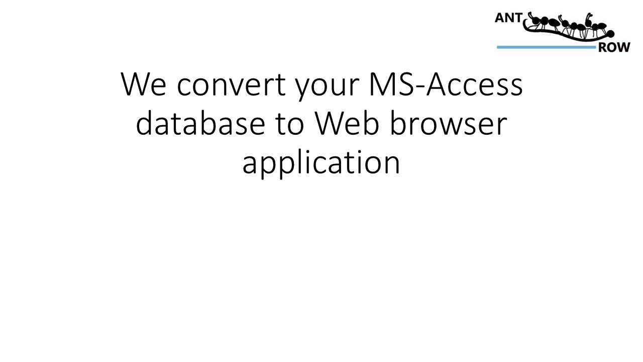 Vi konverterer din MS-Access-database til en webapplikation